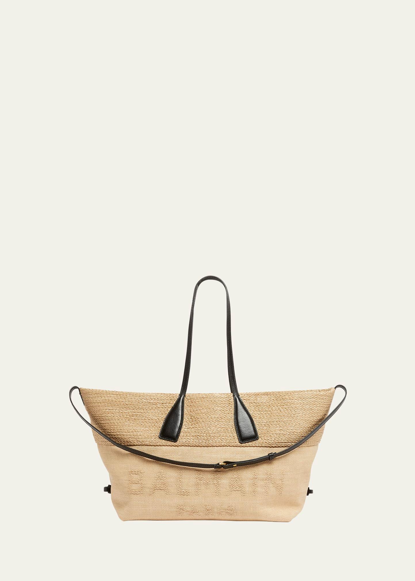 track tote bag in jacquard and calfskin