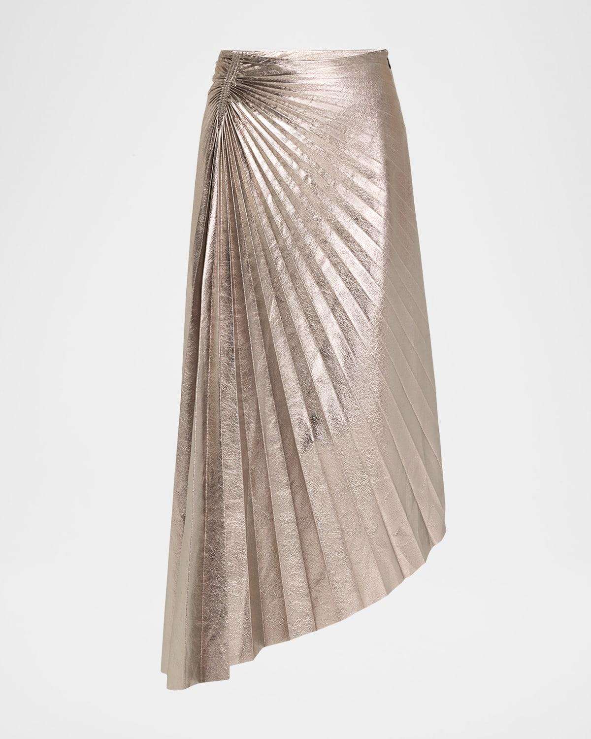 tracy metallic vegan leather skirt