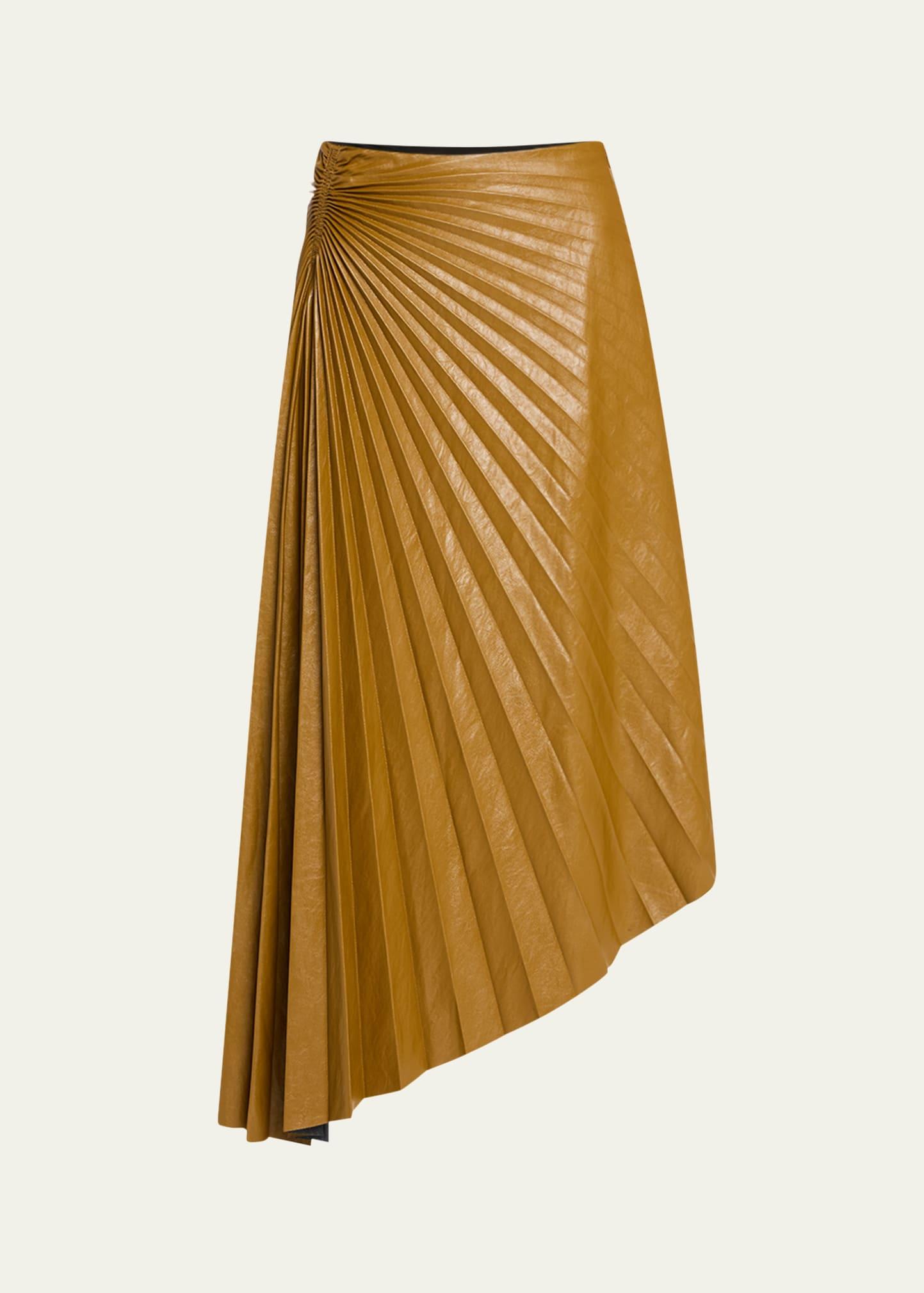 tracy pleated high-low midi skirt