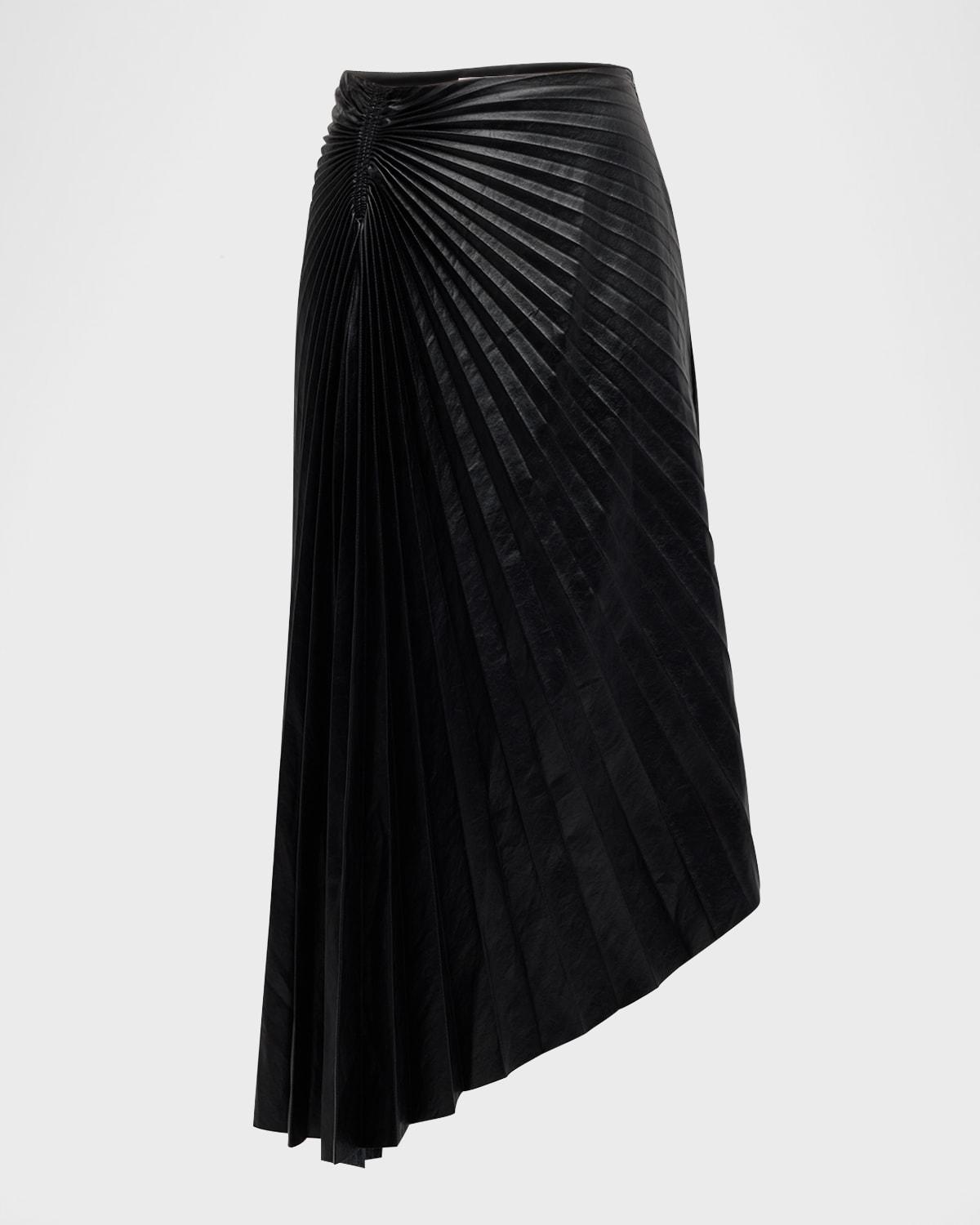 tracy pleated high-low midi skirt