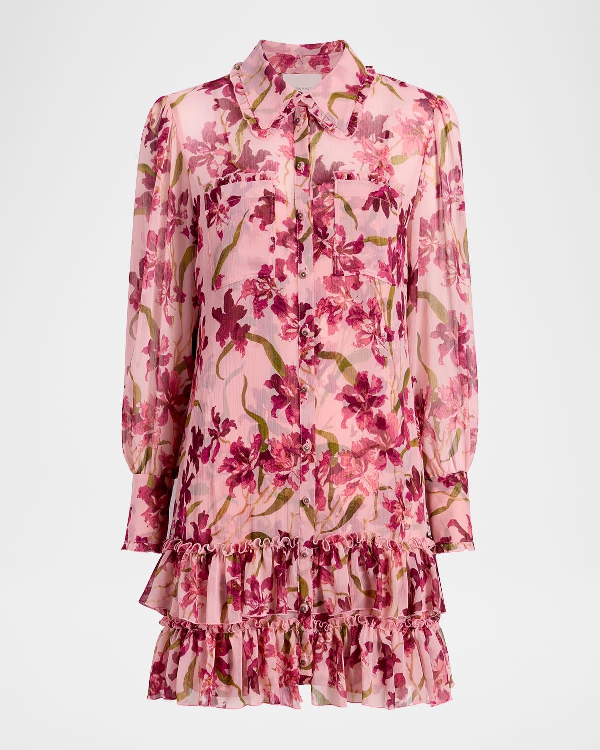 trailing hibiscus lupetto dress