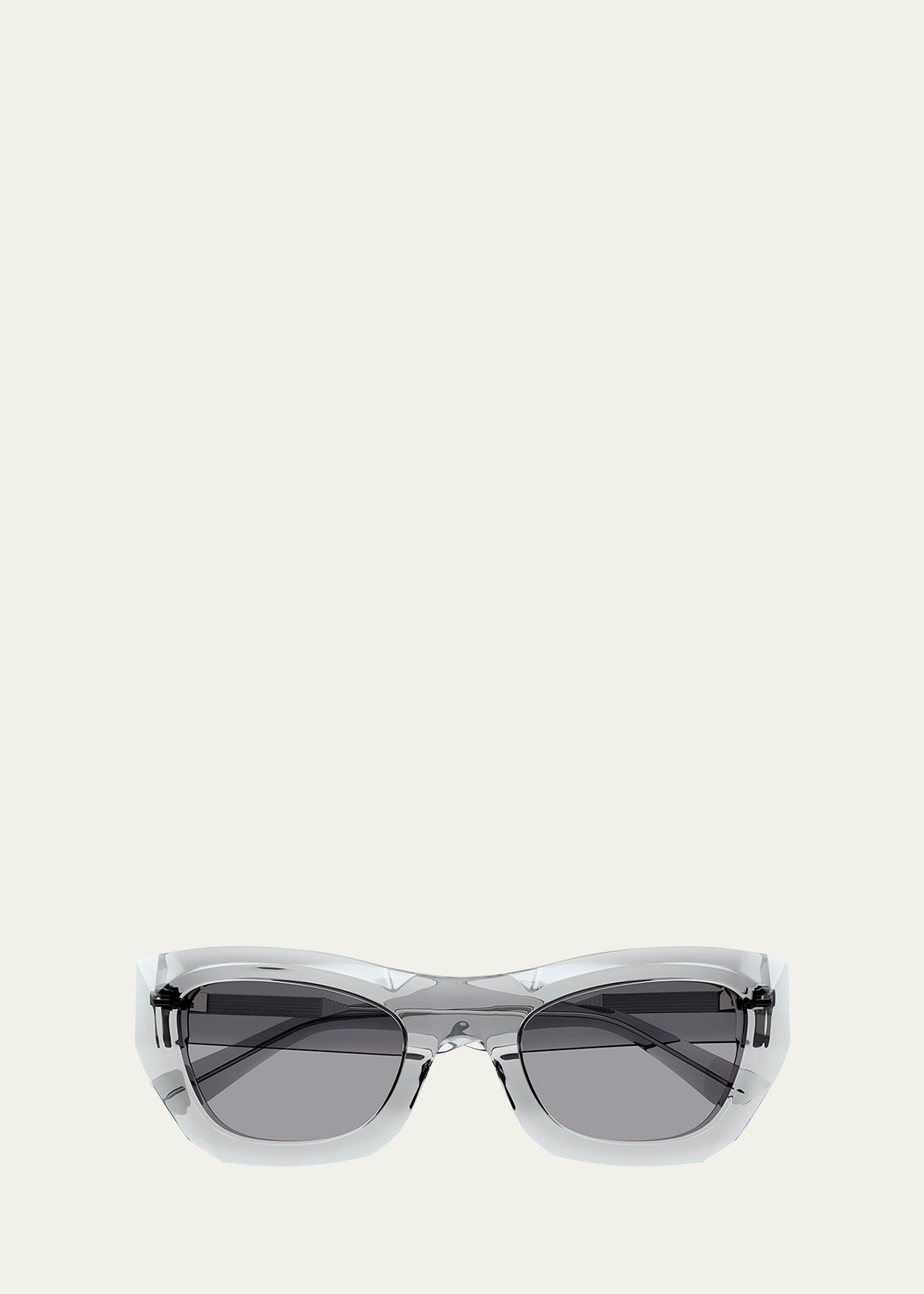 transparent acetate rectangle sunglasses
