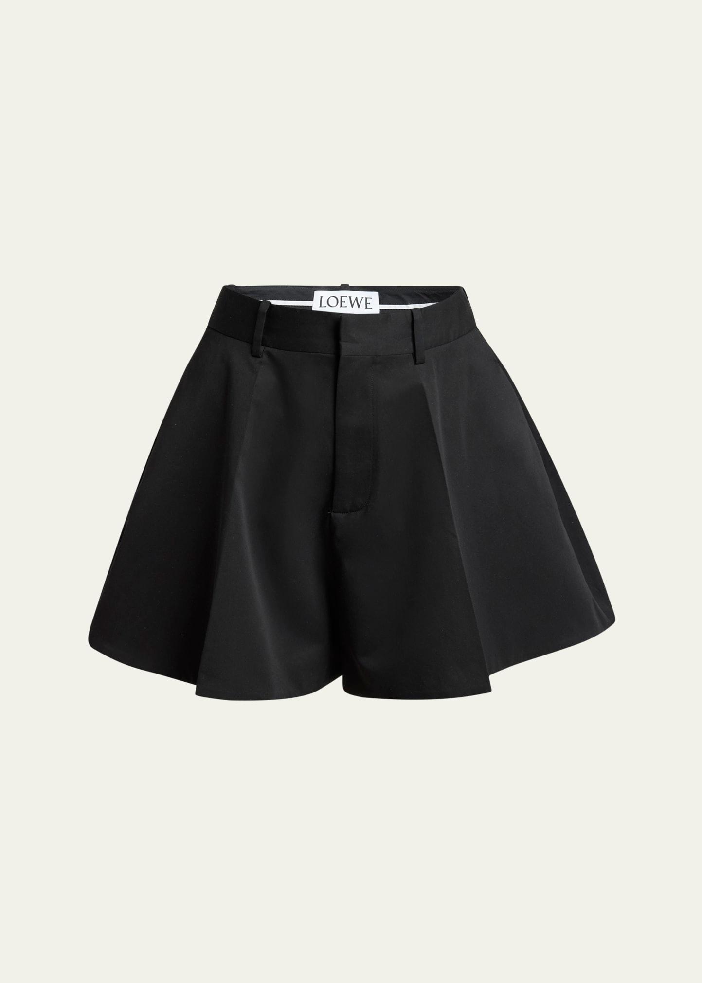 trapeze flared mini shorts