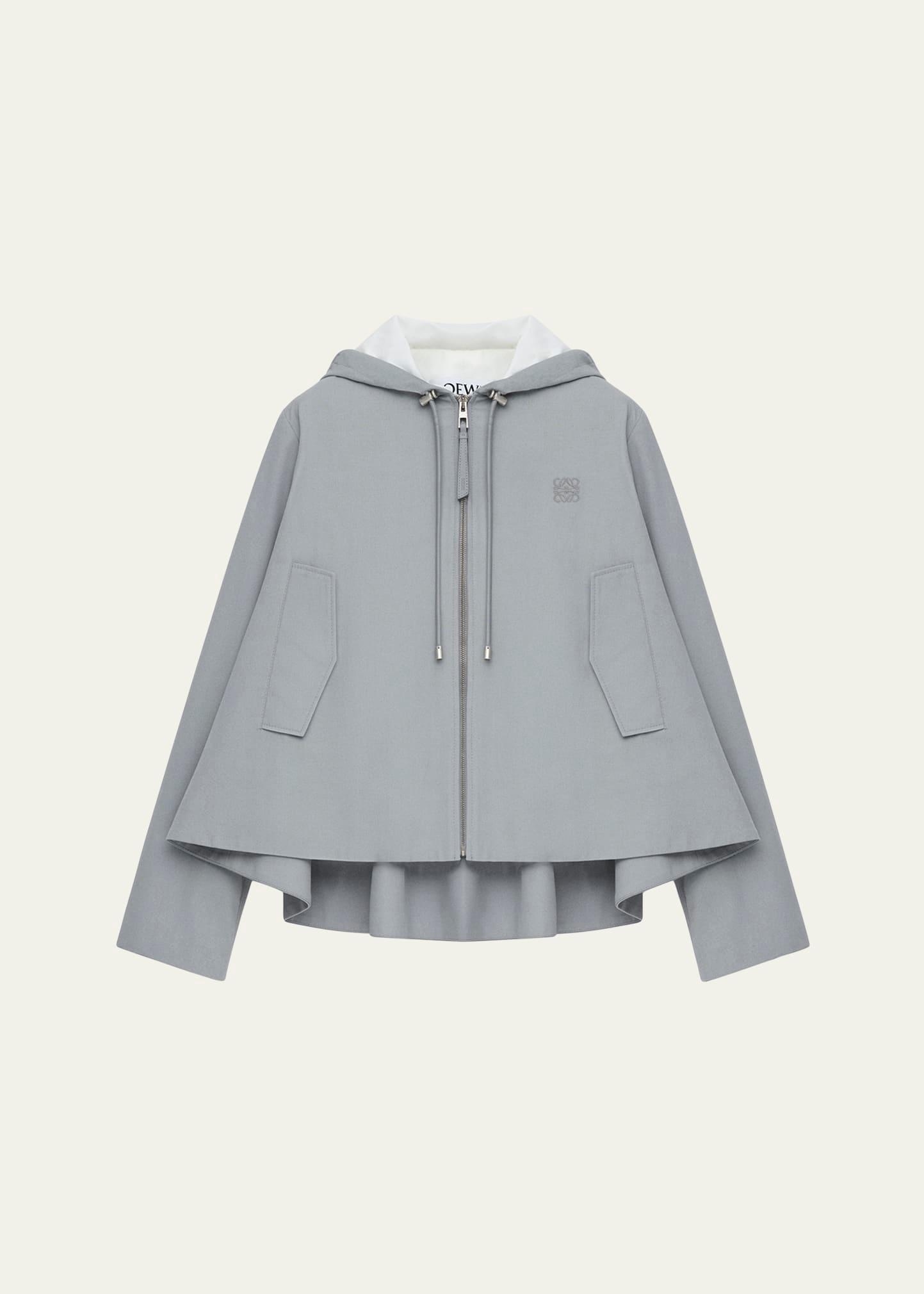 trapeze hooded zip-up jacket