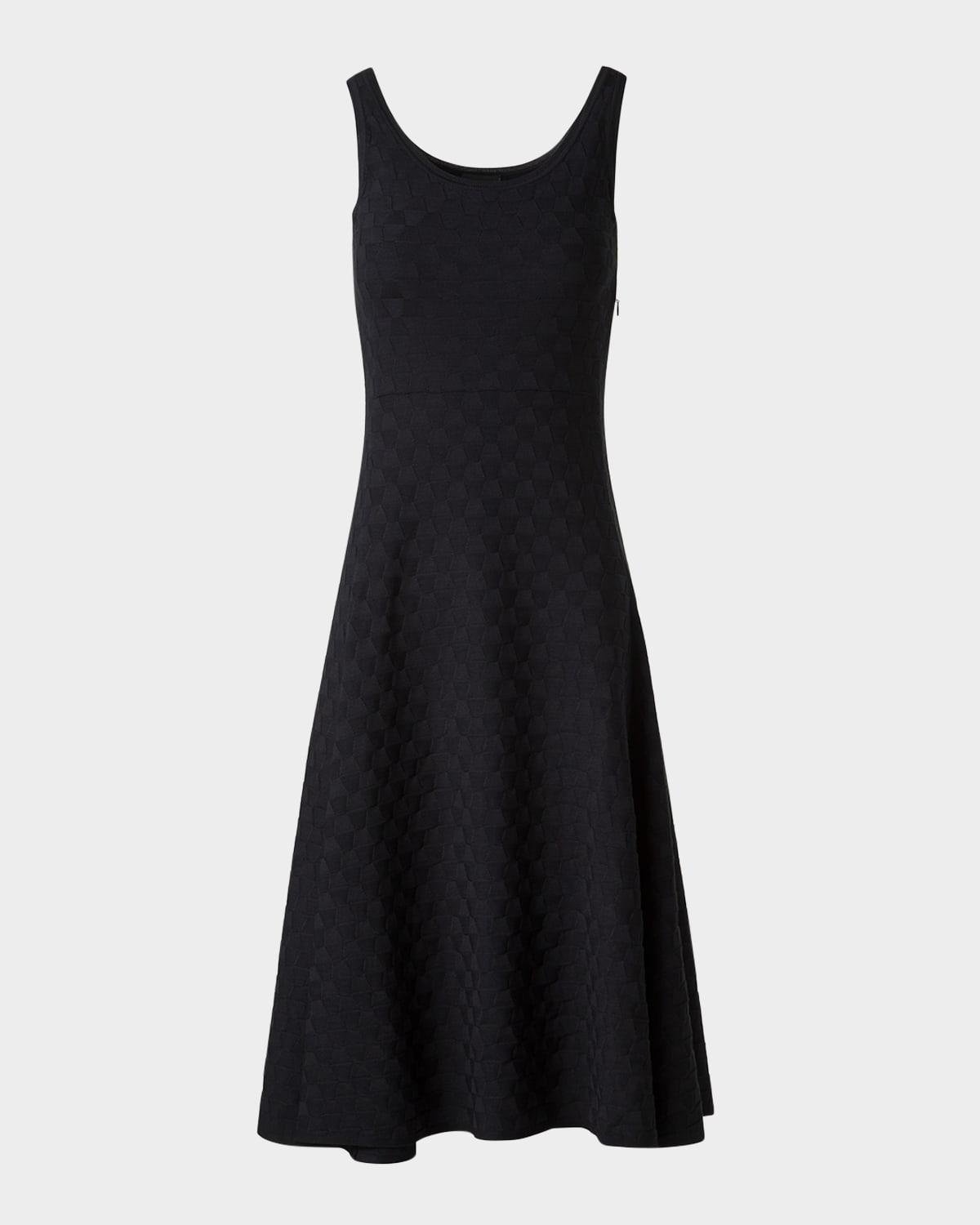 trapezoid jacquard sleeveless dress