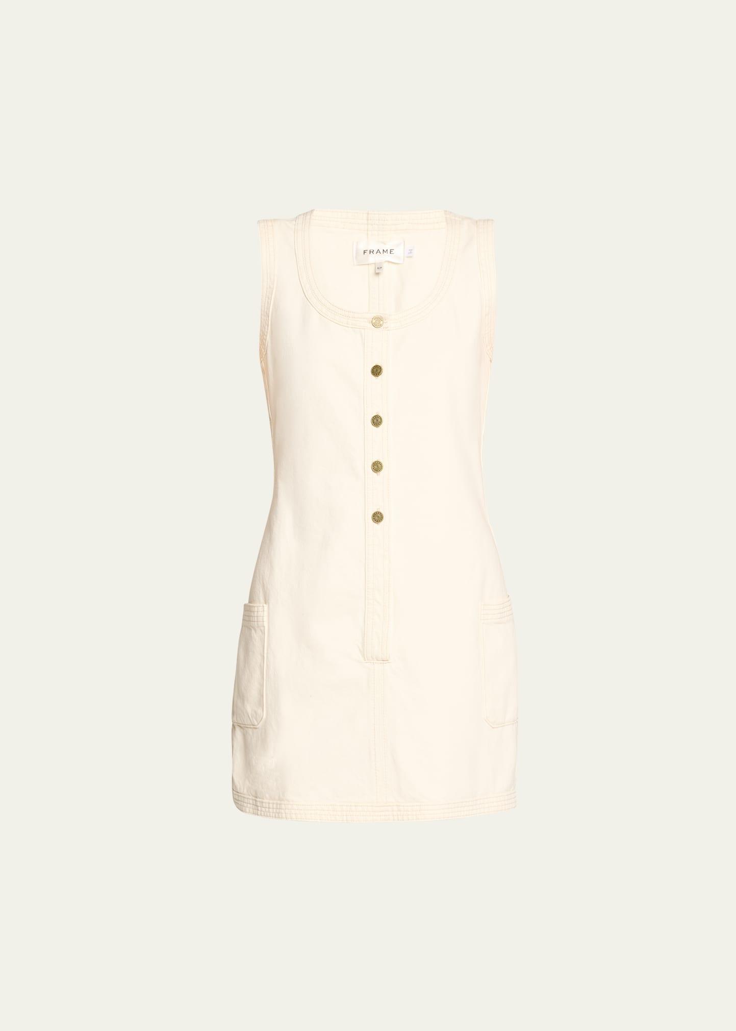 trapunto side pocket mini dress