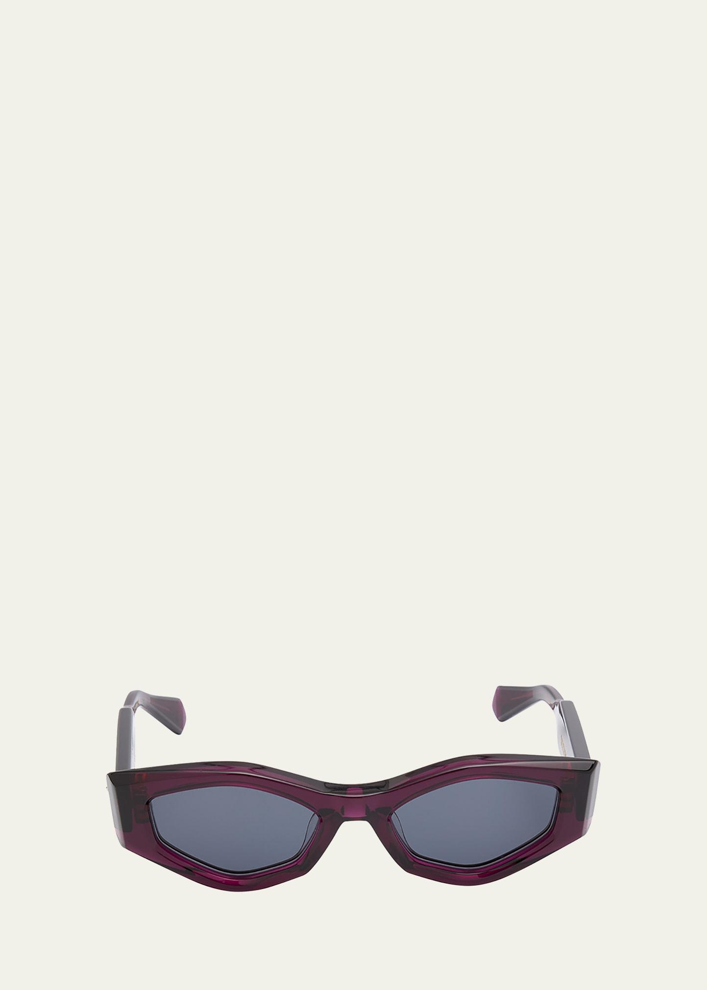 tre acetate & titanium cat-eye sunglasses