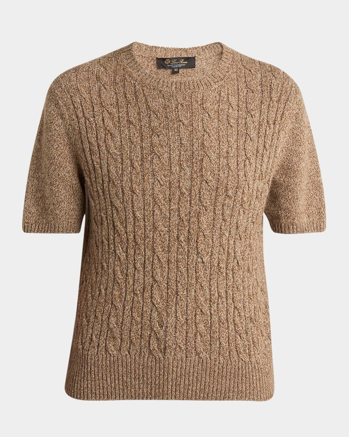 treccia cashmere short-sleeve sweater