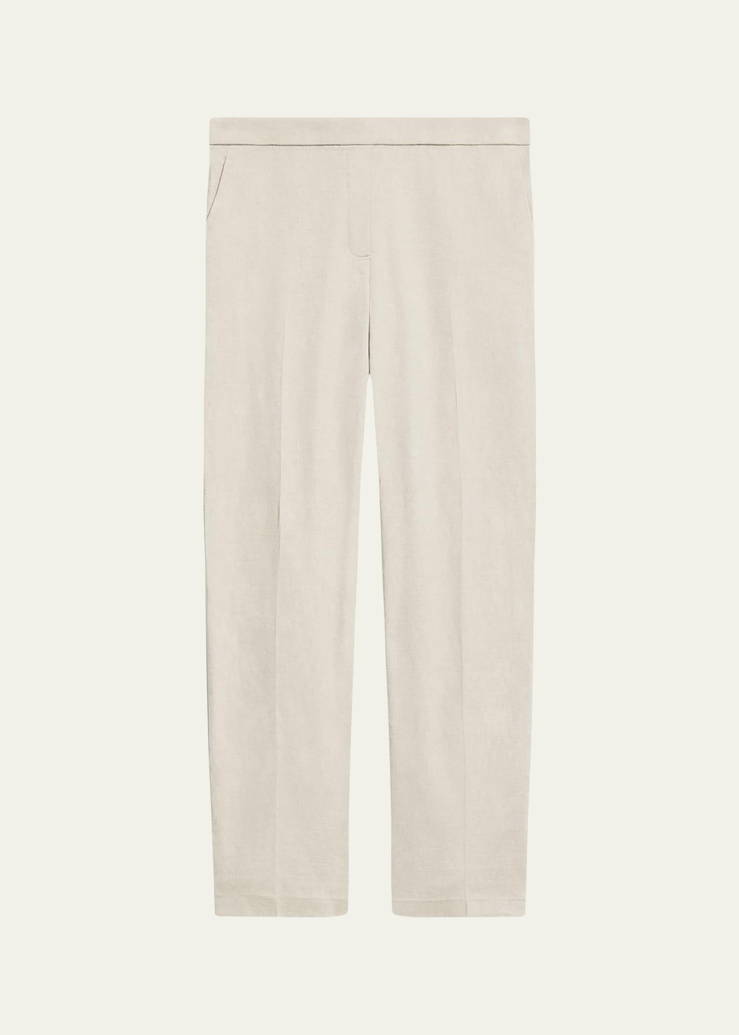 treeca good linen cropped pull-on ankle pants