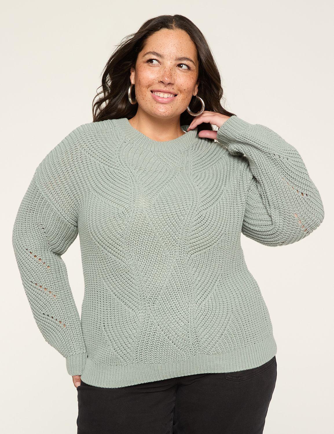 trellis knit pullover sweater