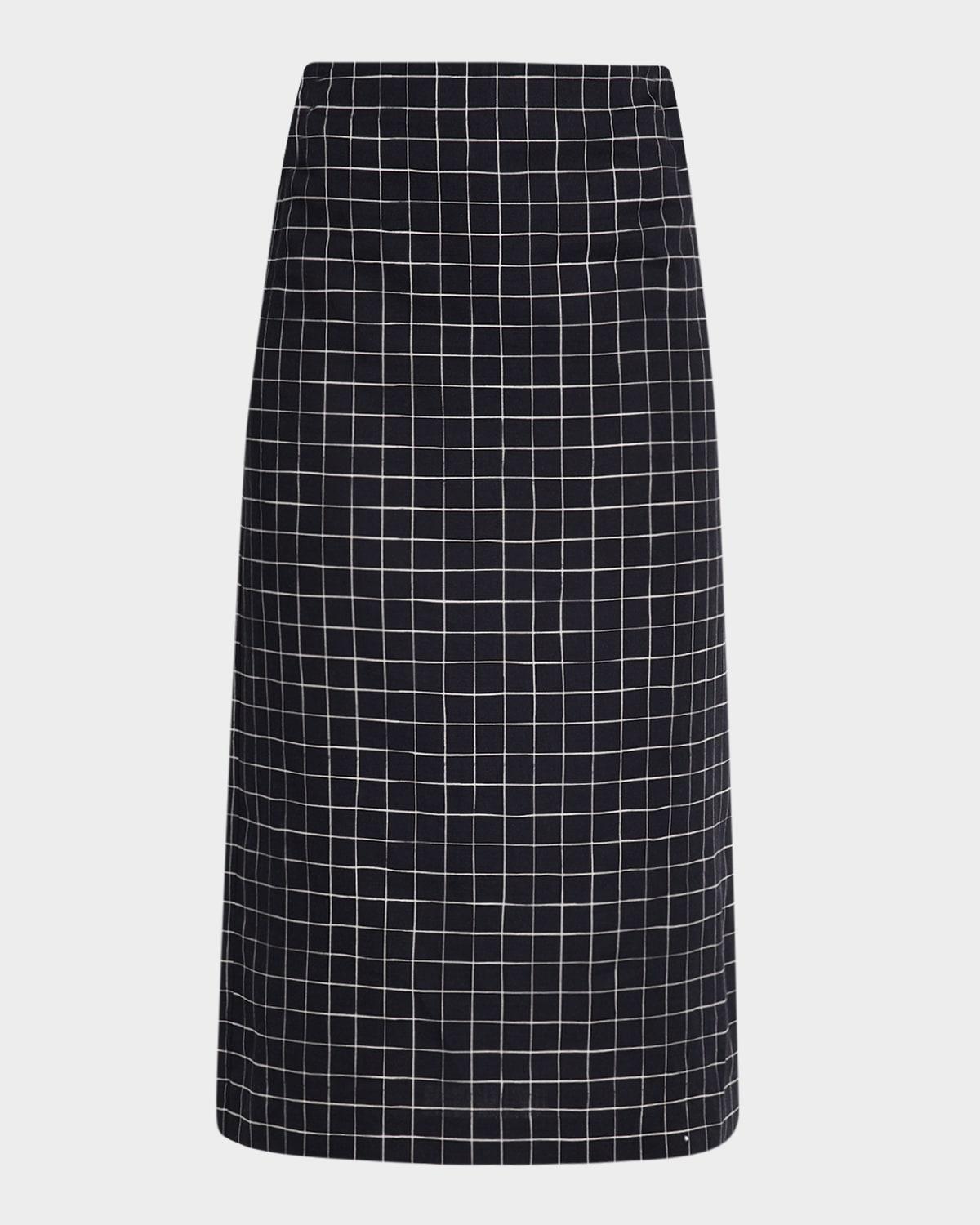 trellis plaid pencil skirt