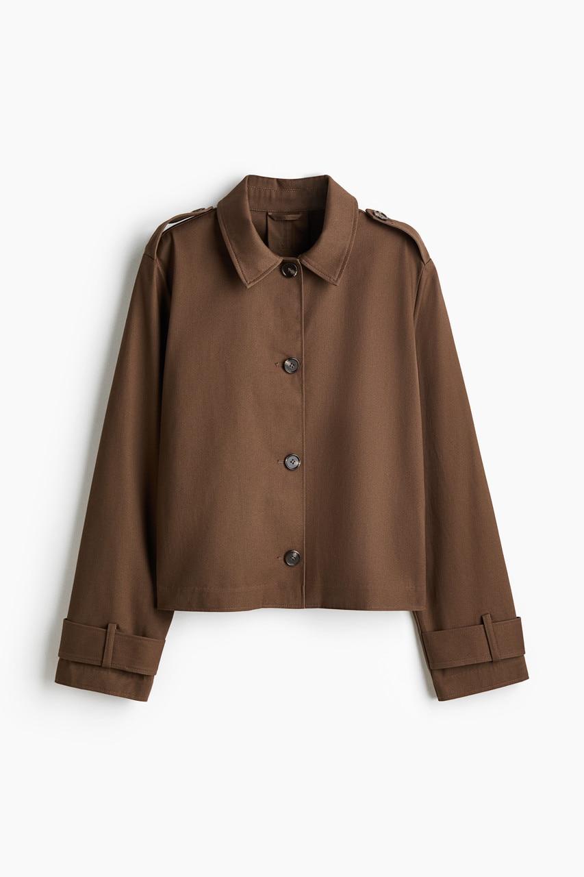 trench-look cotton jacket