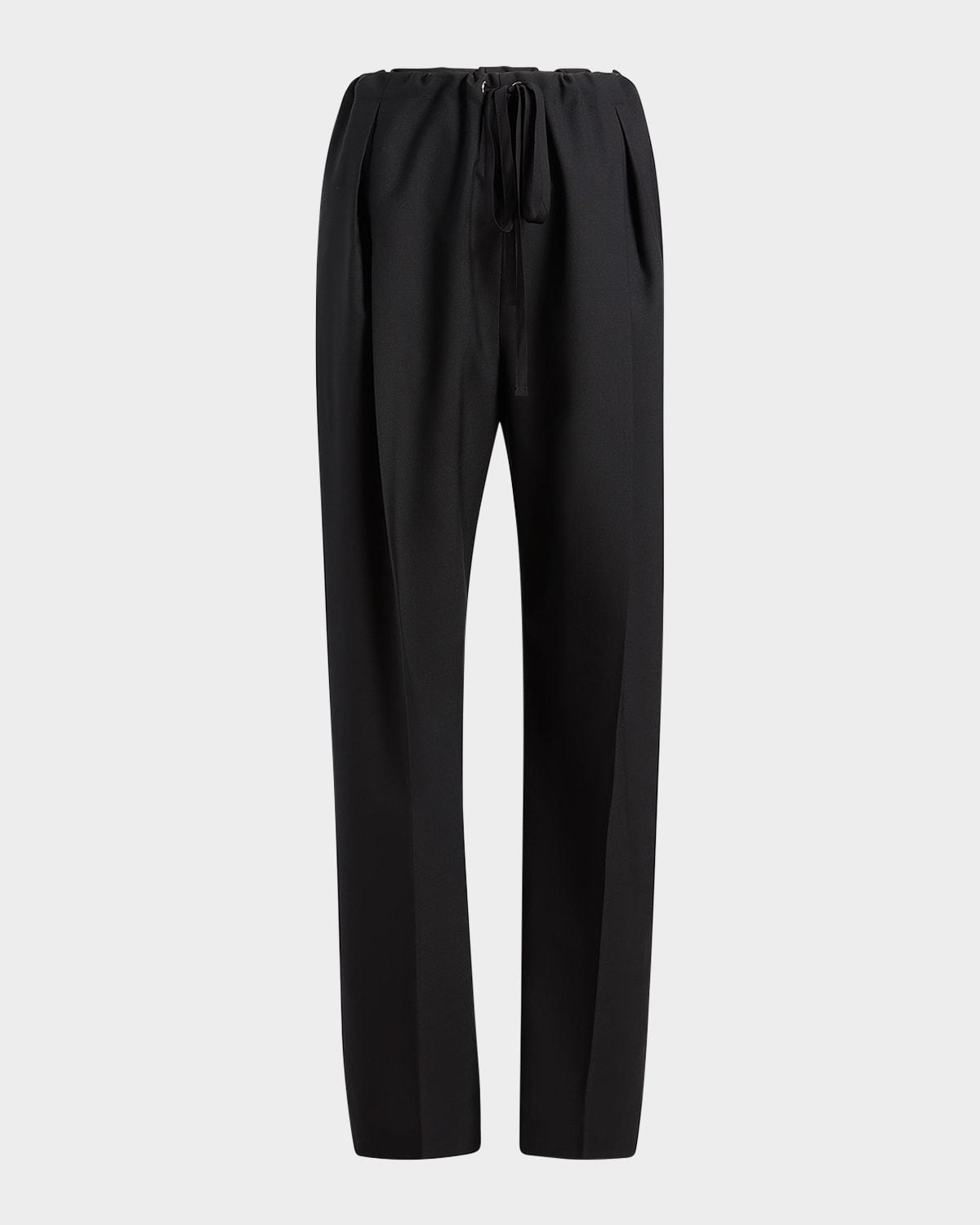 trenton pleated straight-leg pull-on pants