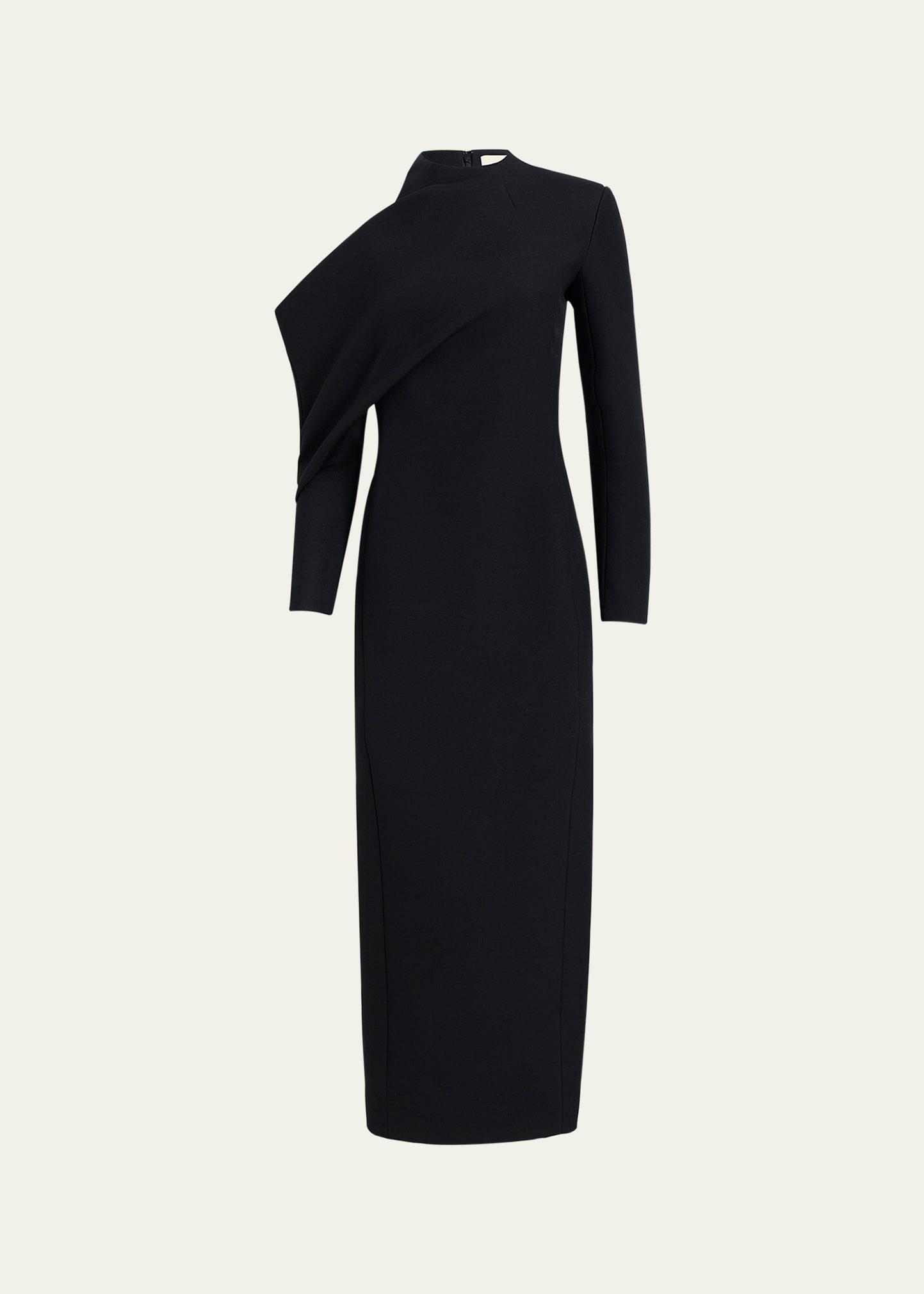 trey long cold-shoulder dress
