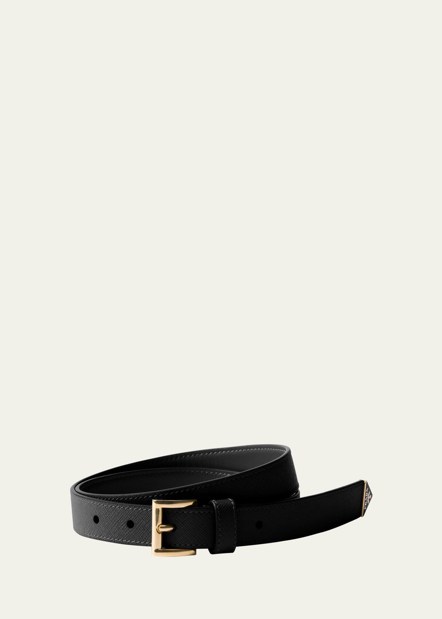 triangle calf leather belt