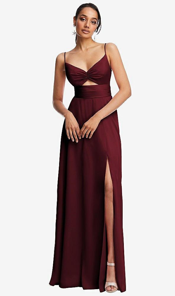 triangle cutout bodice maxi dress with adjustable straps