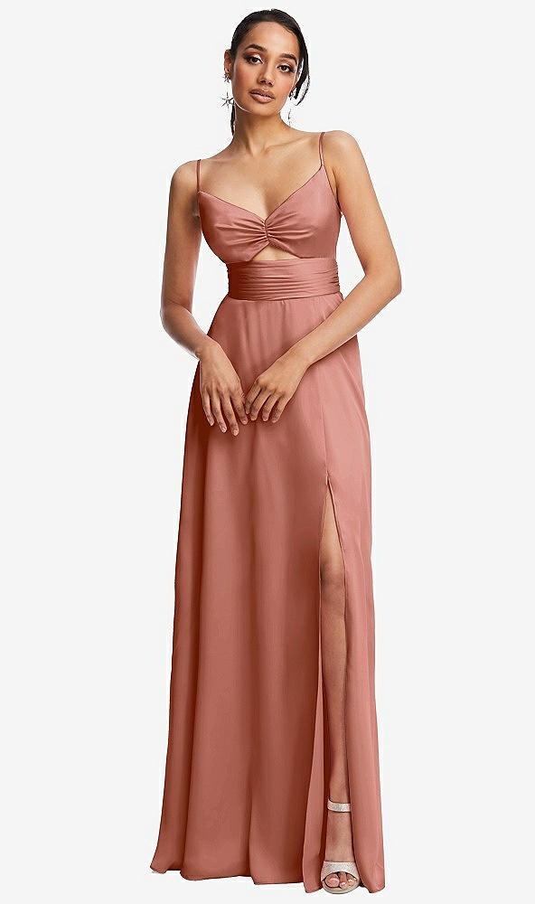 triangle cutout bodice maxi dress with adjustable straps
