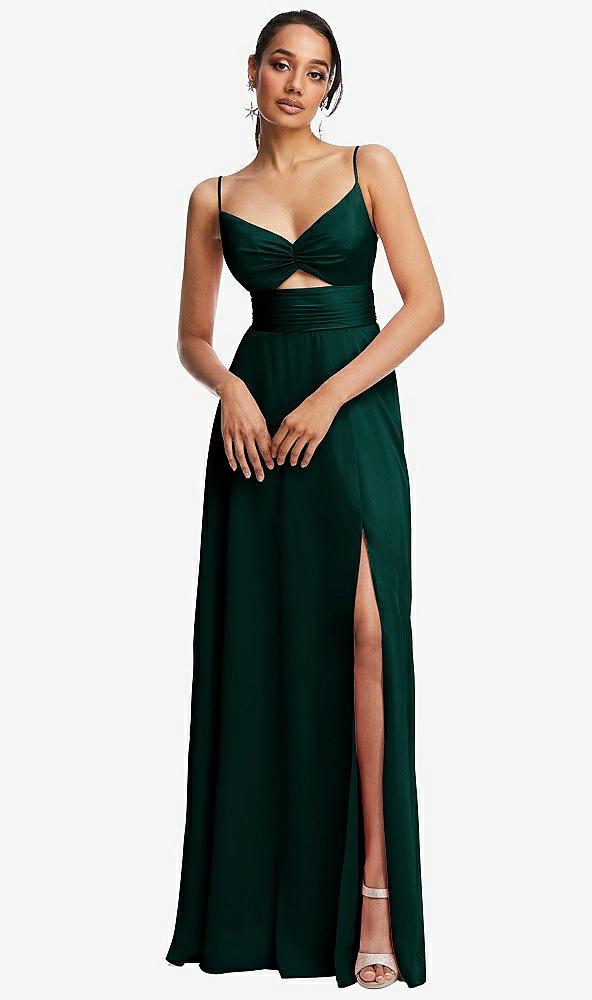 triangle cutout bodice maxi dress with adjustable straps