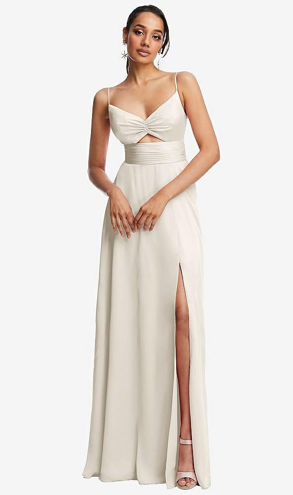 triangle cutout bodice maxi dress with adjustable straps