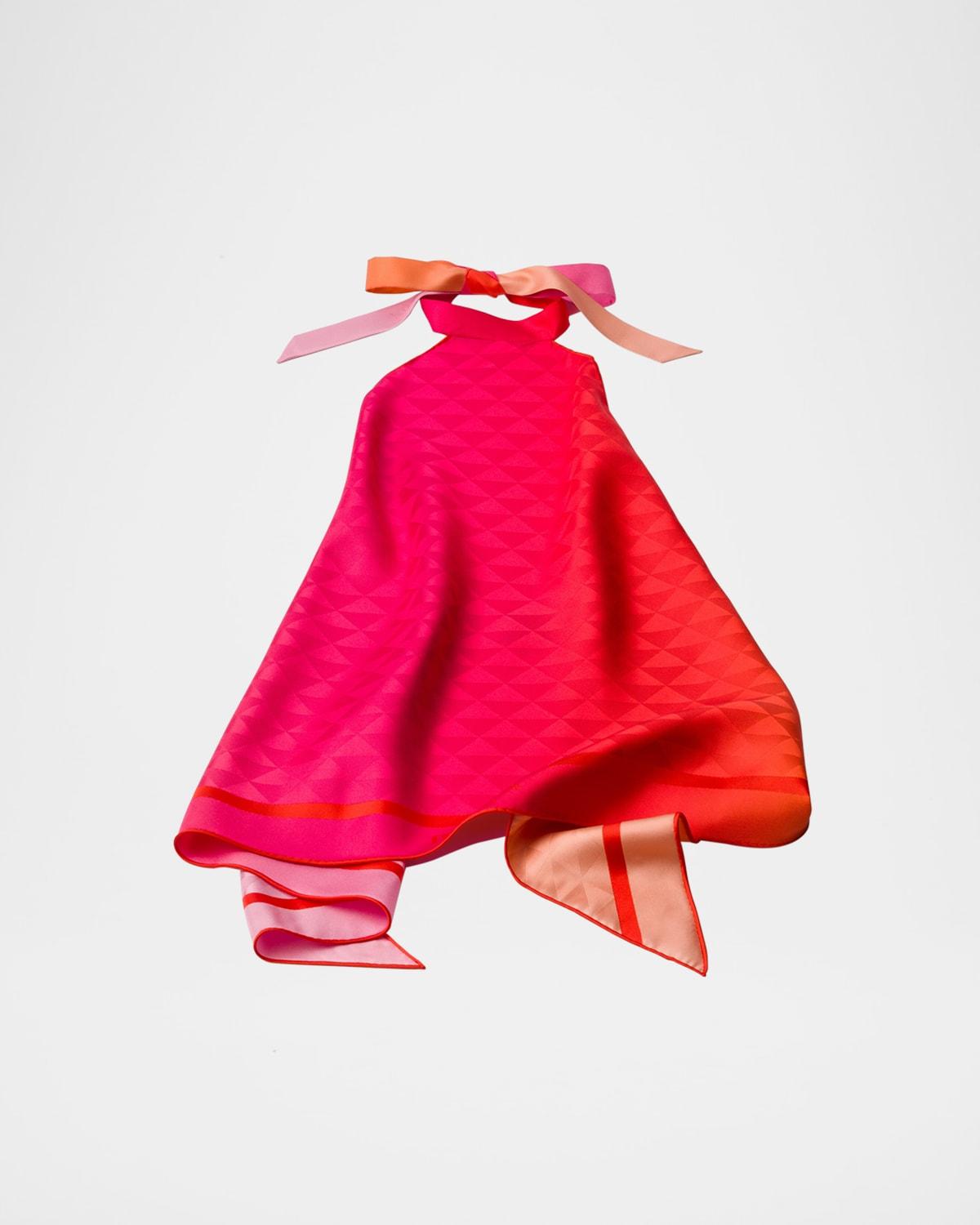 triangle gradient silk halter top