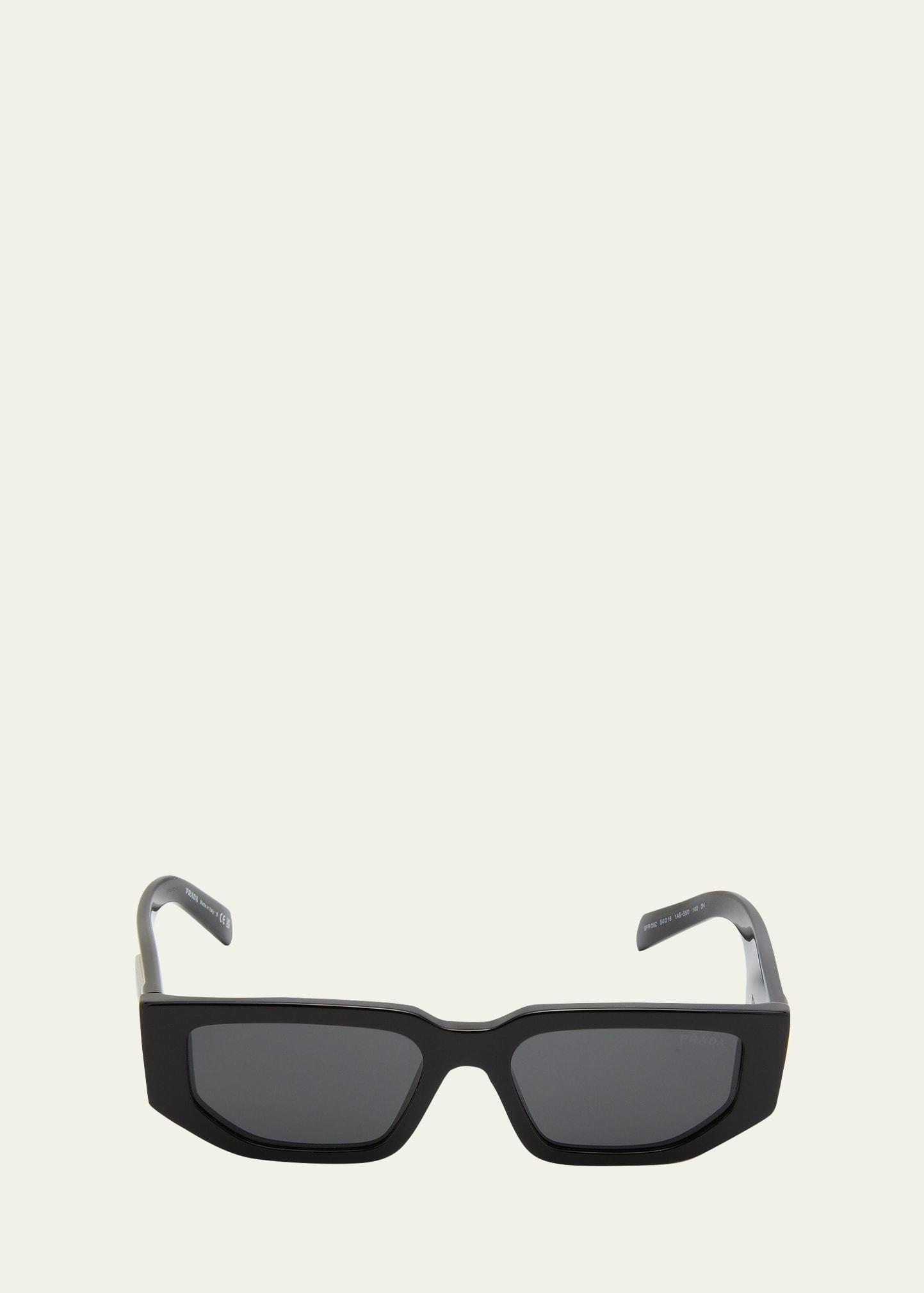 triangle logo bicolor rectangle sunglasses
