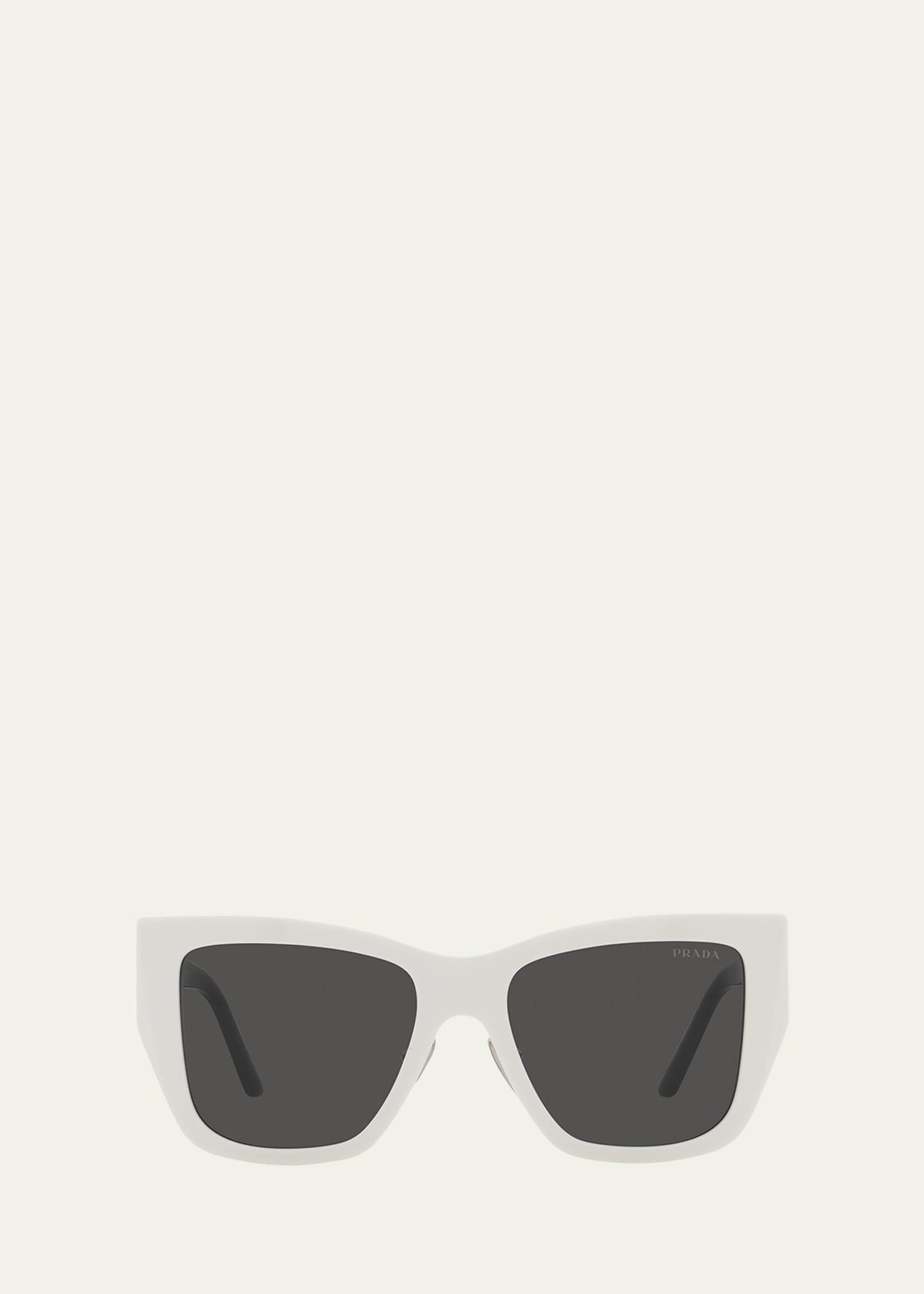 triangle logo square acetate & metal sunglasses