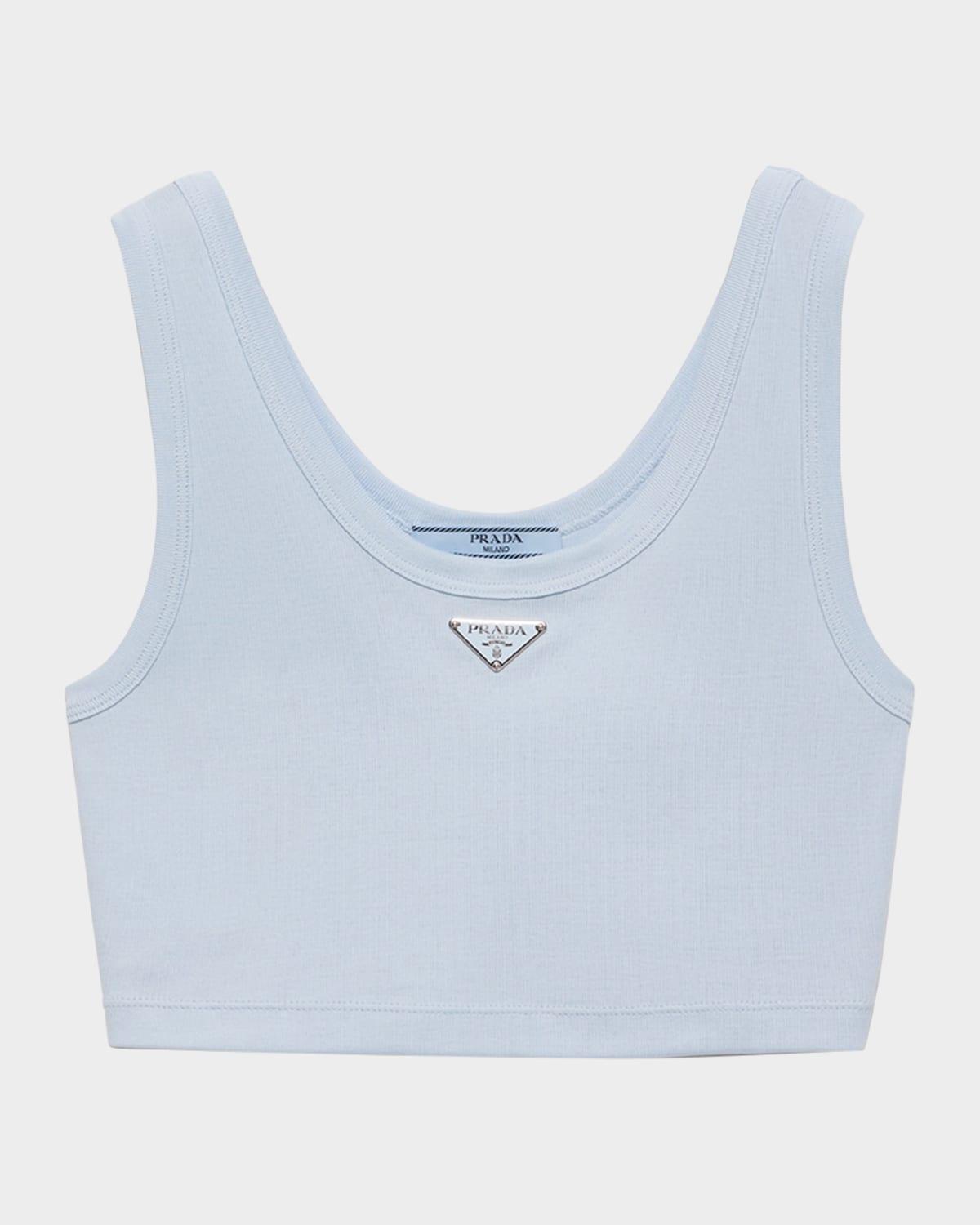 triangle rib knit crop tank top