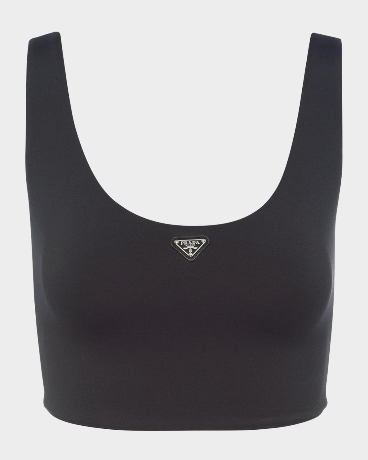 triangle stretch jersey crop tank top