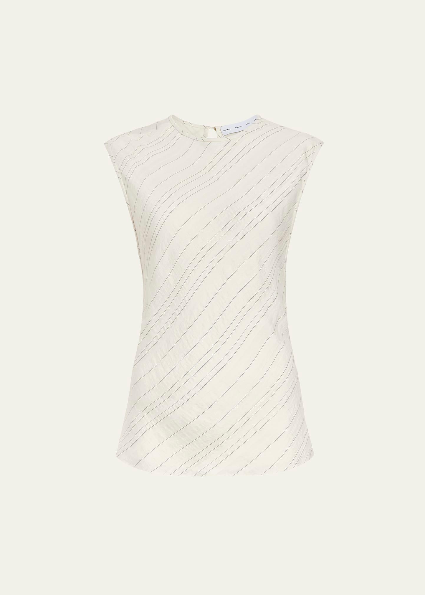 trina woven stripe tie top