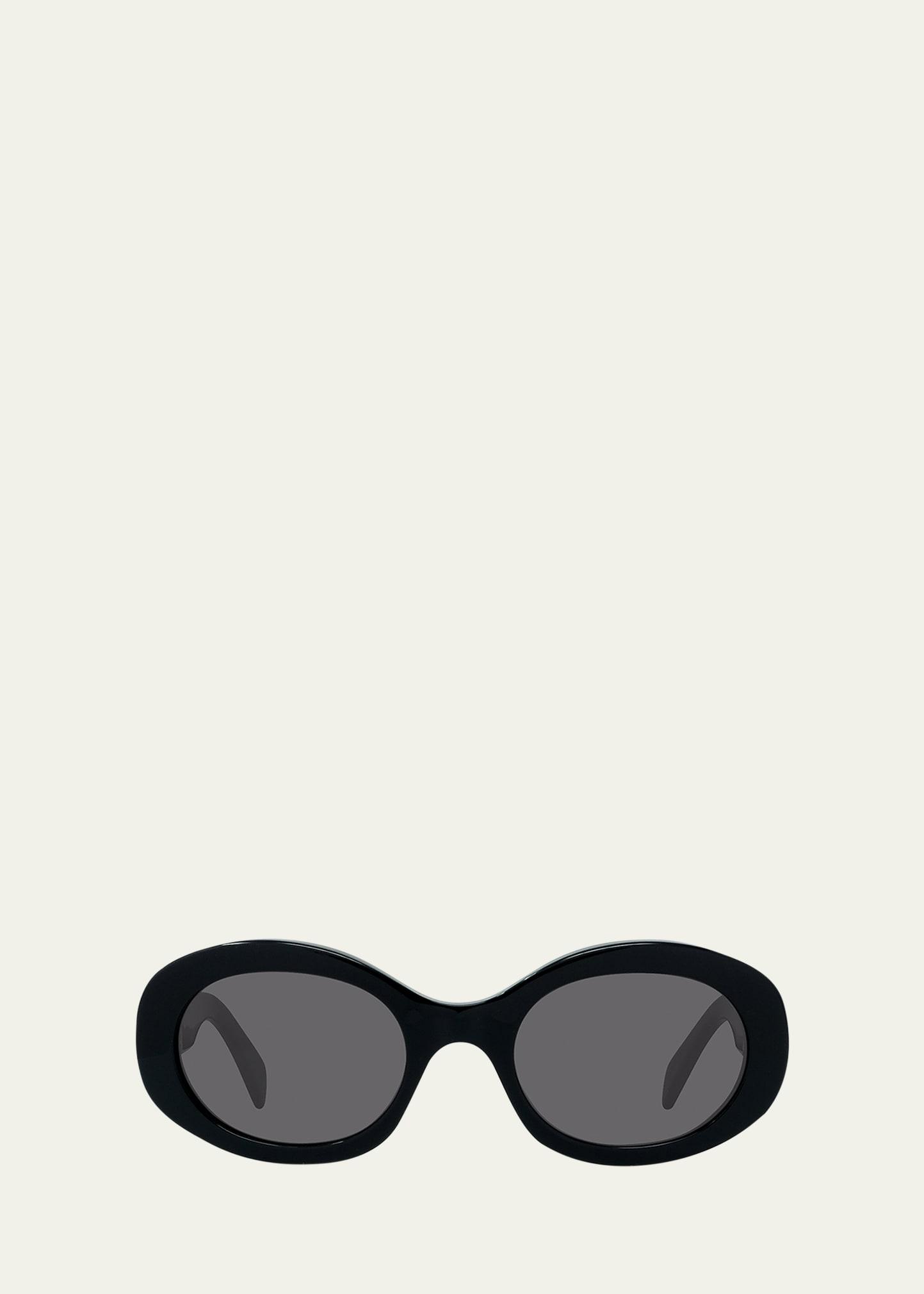 triomphe logo oval acetate sunglasses