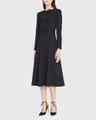 triple bow keyhole-front midi dress