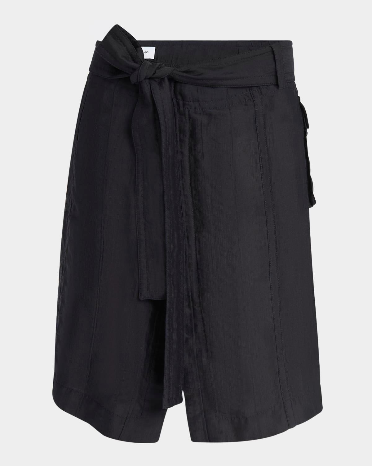 triple silk organdie belted skirt
