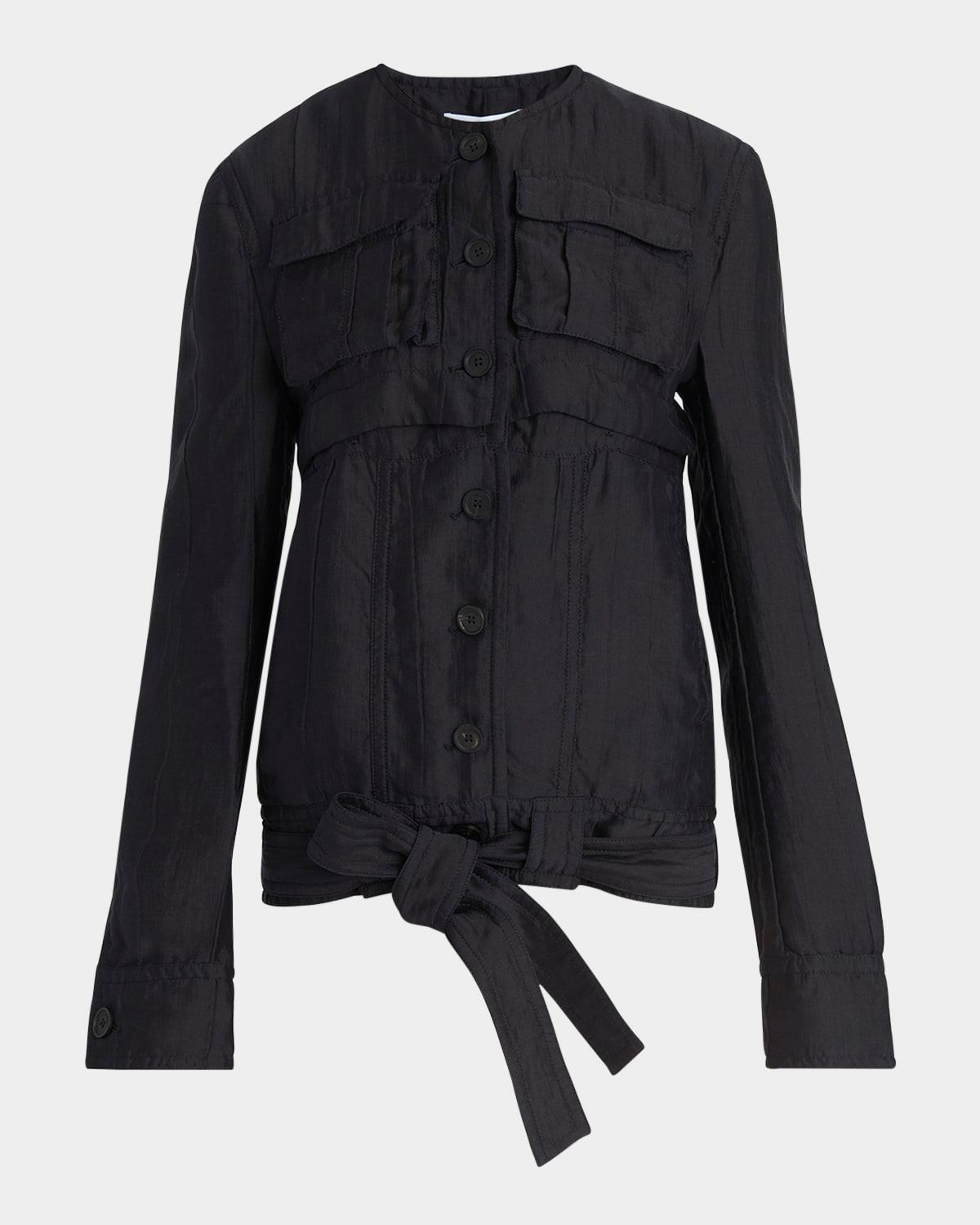 triple silk organdie transformable jacket