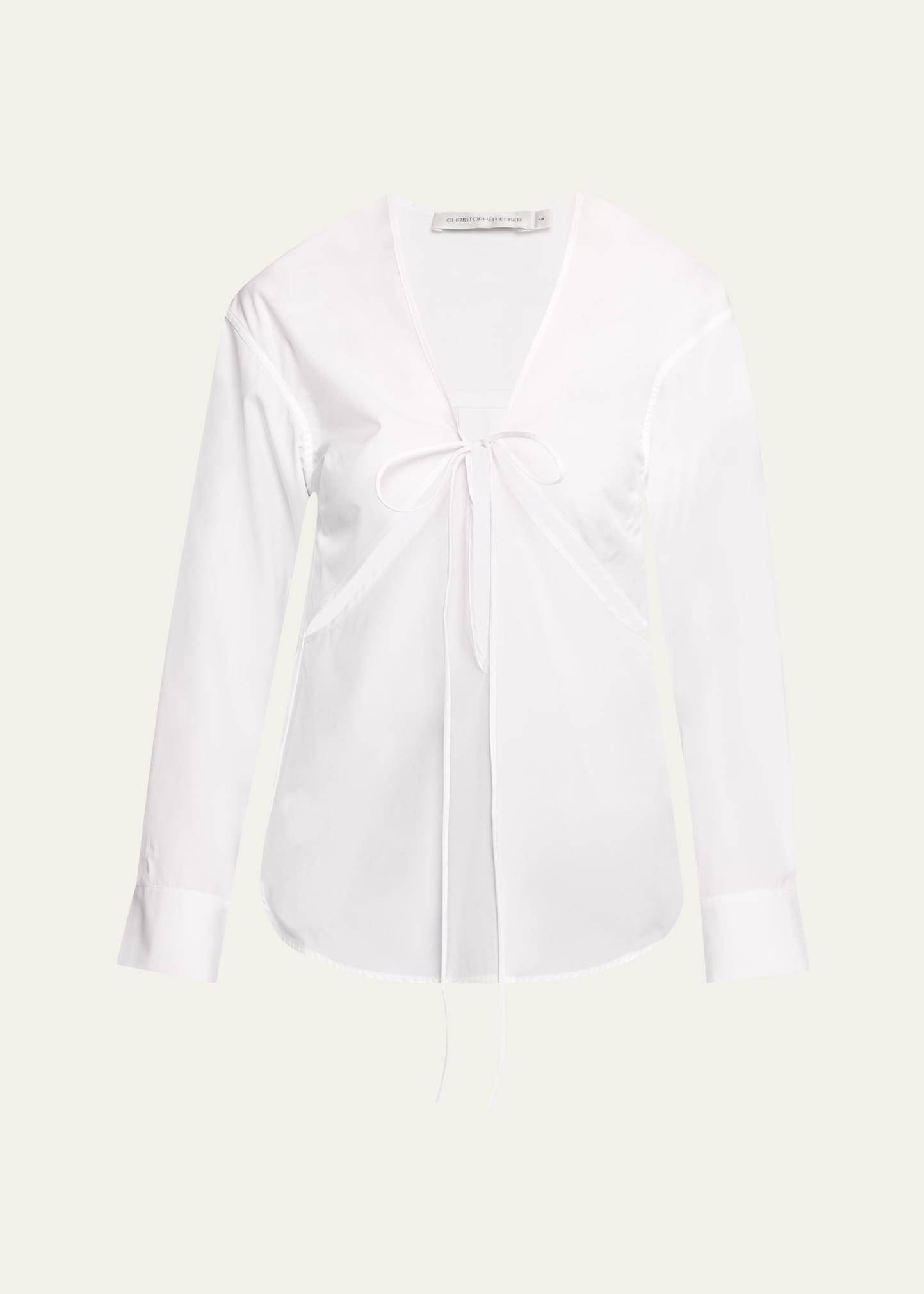 triquetra self-tie cotton shirt