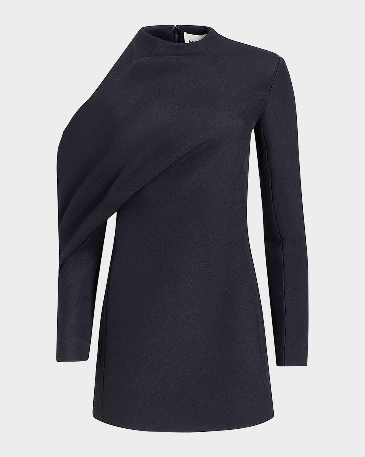 tristan draped cold-shoulder long-sleeve top