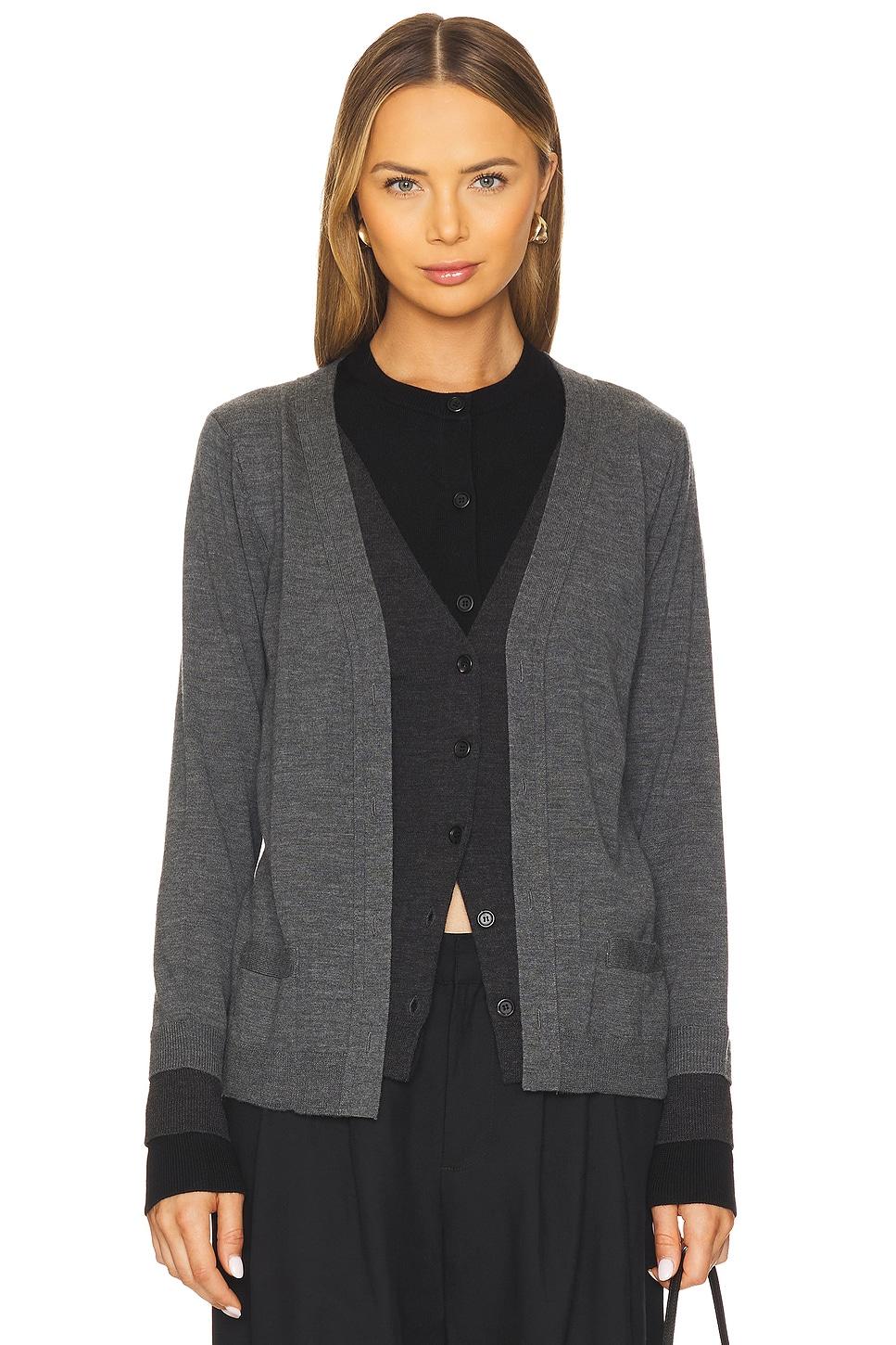 trompe l'oeil layered cardigan
