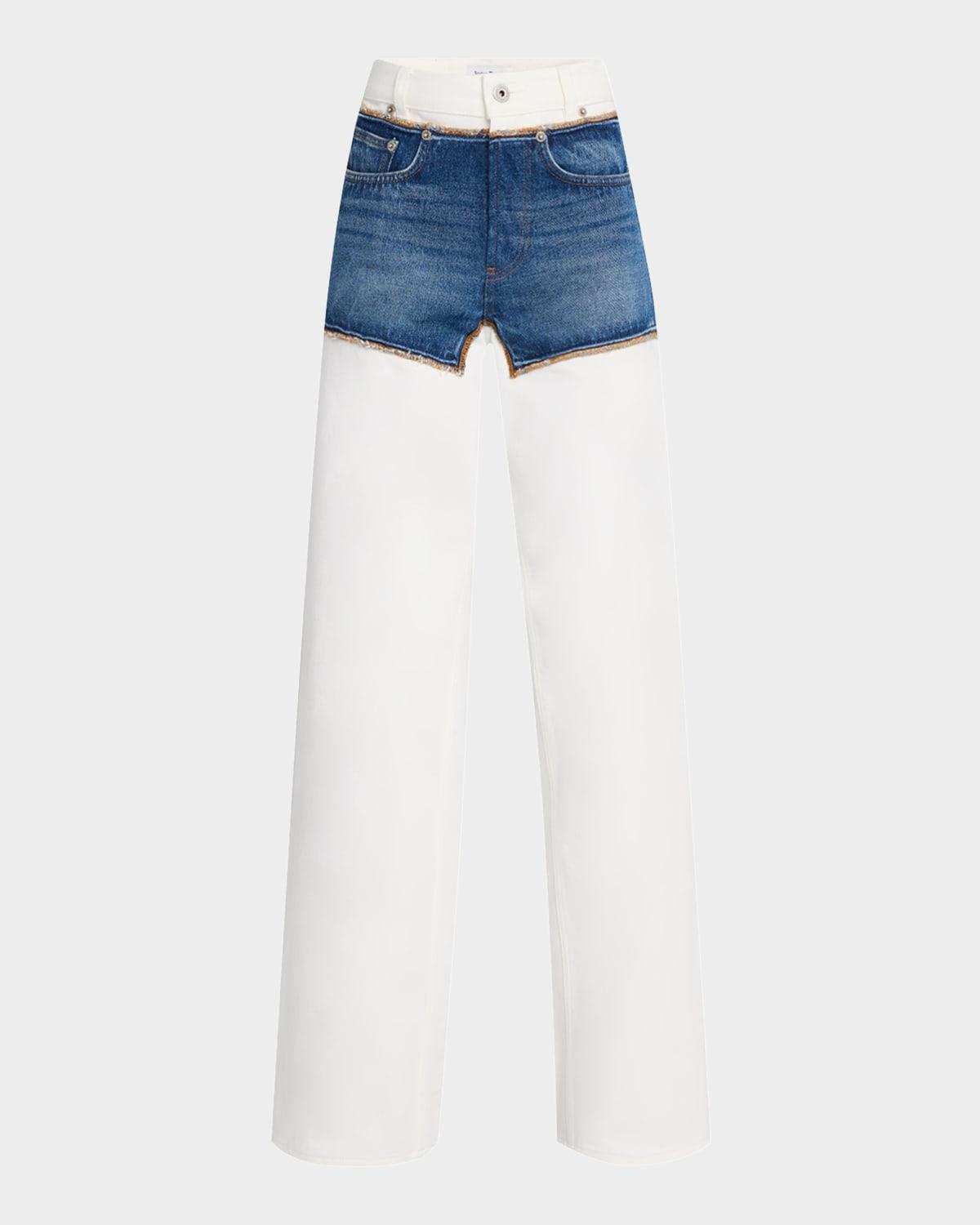 trompe l'oeil petit grand straight-leg jeans