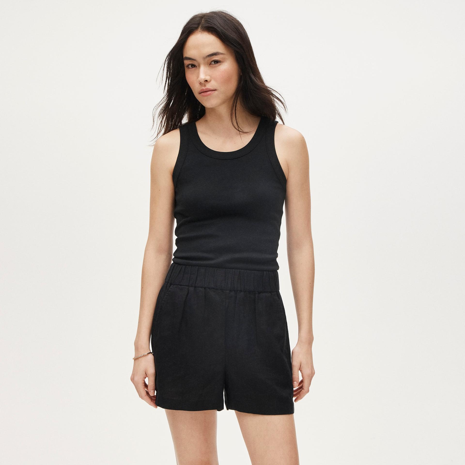 tropez short in linen stripe