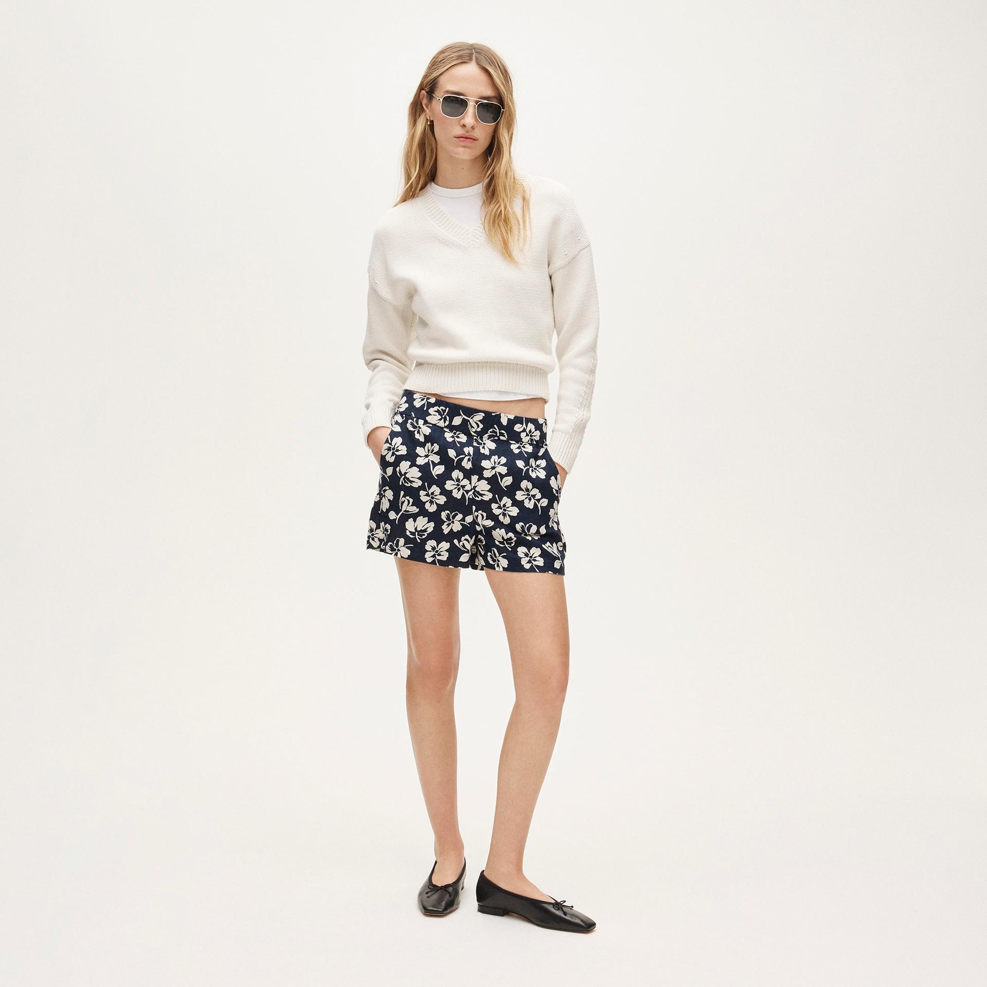 tropez short in linen stripe