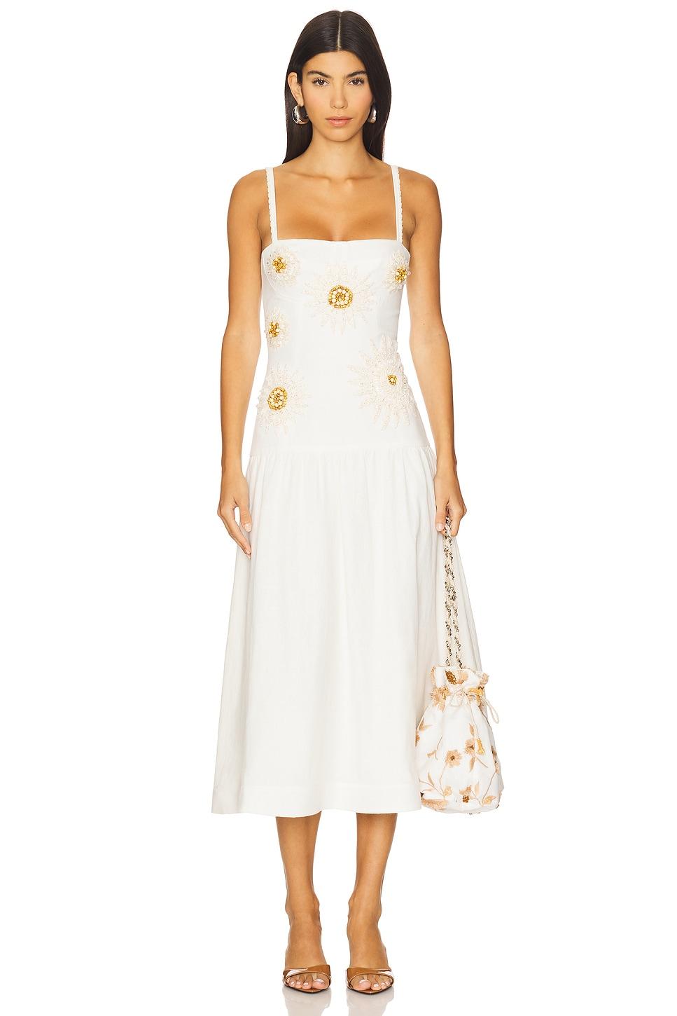 tropic linen midi dress