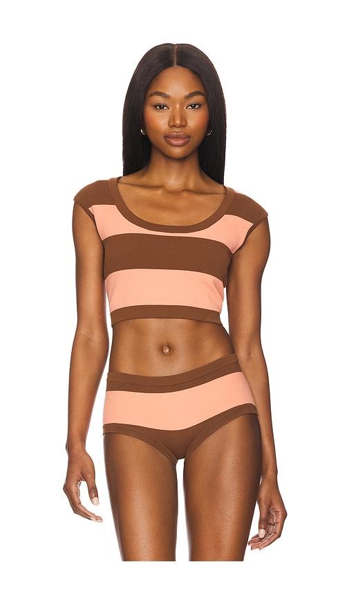tropic of c ballet bikini top in brown,blush.
