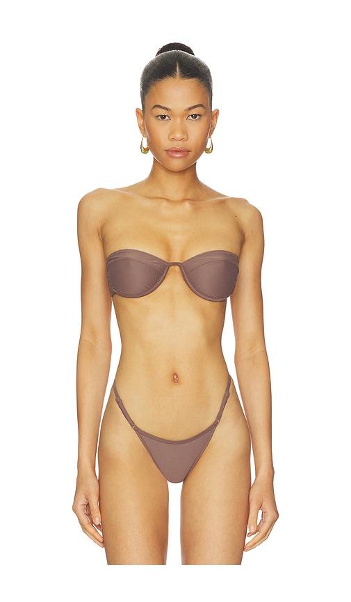 tropic of c mariel bikini top in brown.