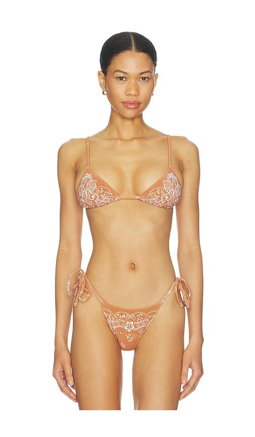 tropic of c x revolve equator bikini top in tan.