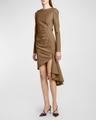 tropical wool asymmetrical dress