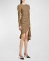 tropical wool asymmetrical dress