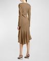tropical wool asymmetrical dress