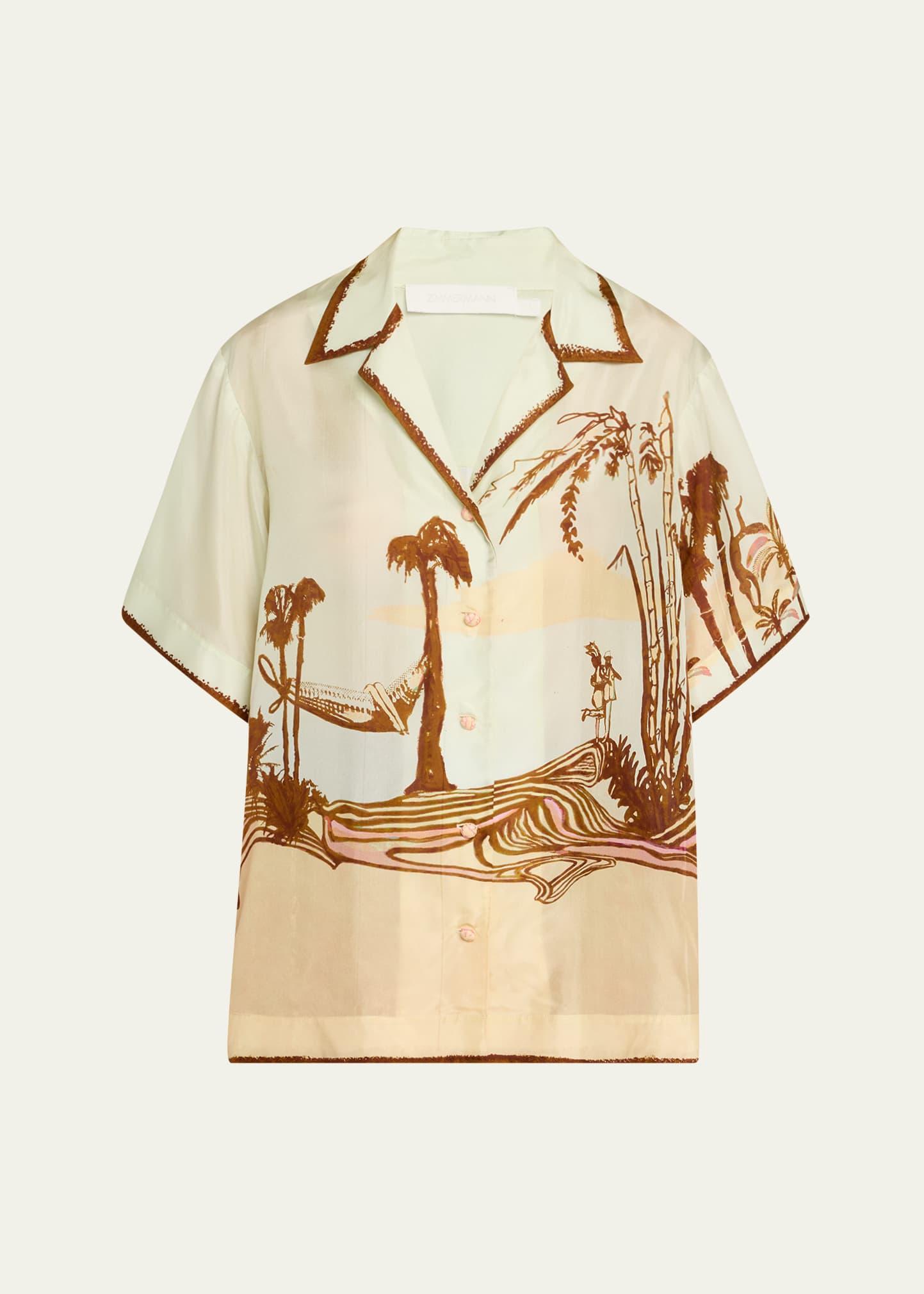 tropicana coco button-front shirt