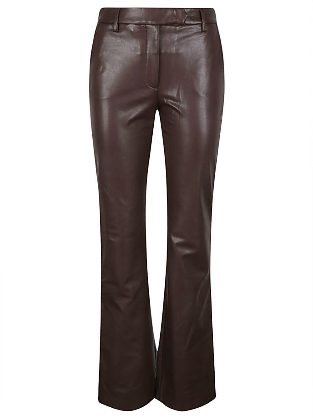 true royal faux leather flared trousers