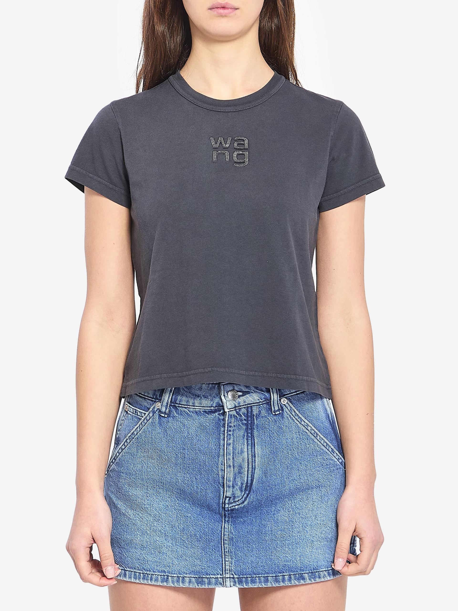 tshirt with logo and rhinestones