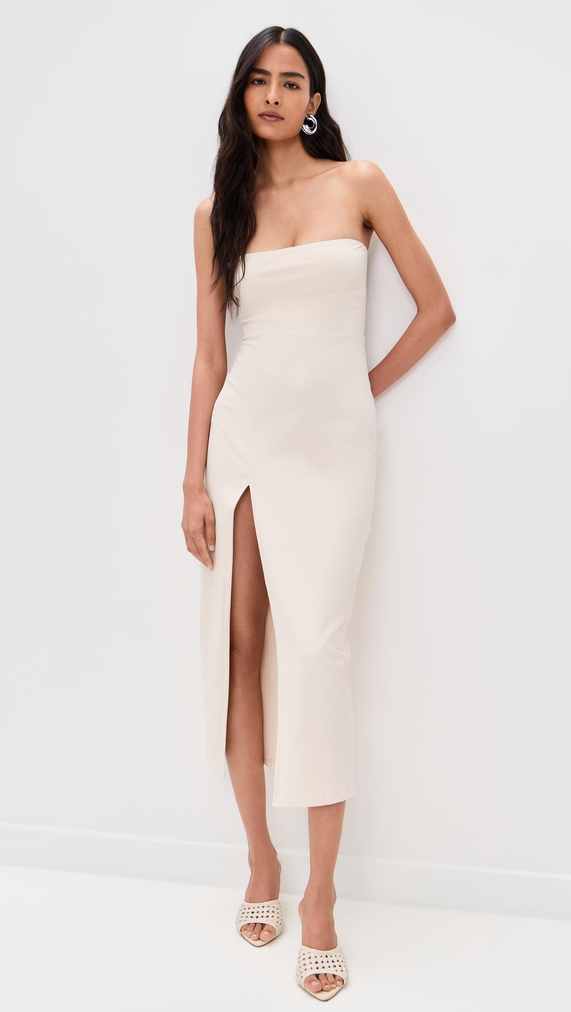 tube midi slit front dress 36"
